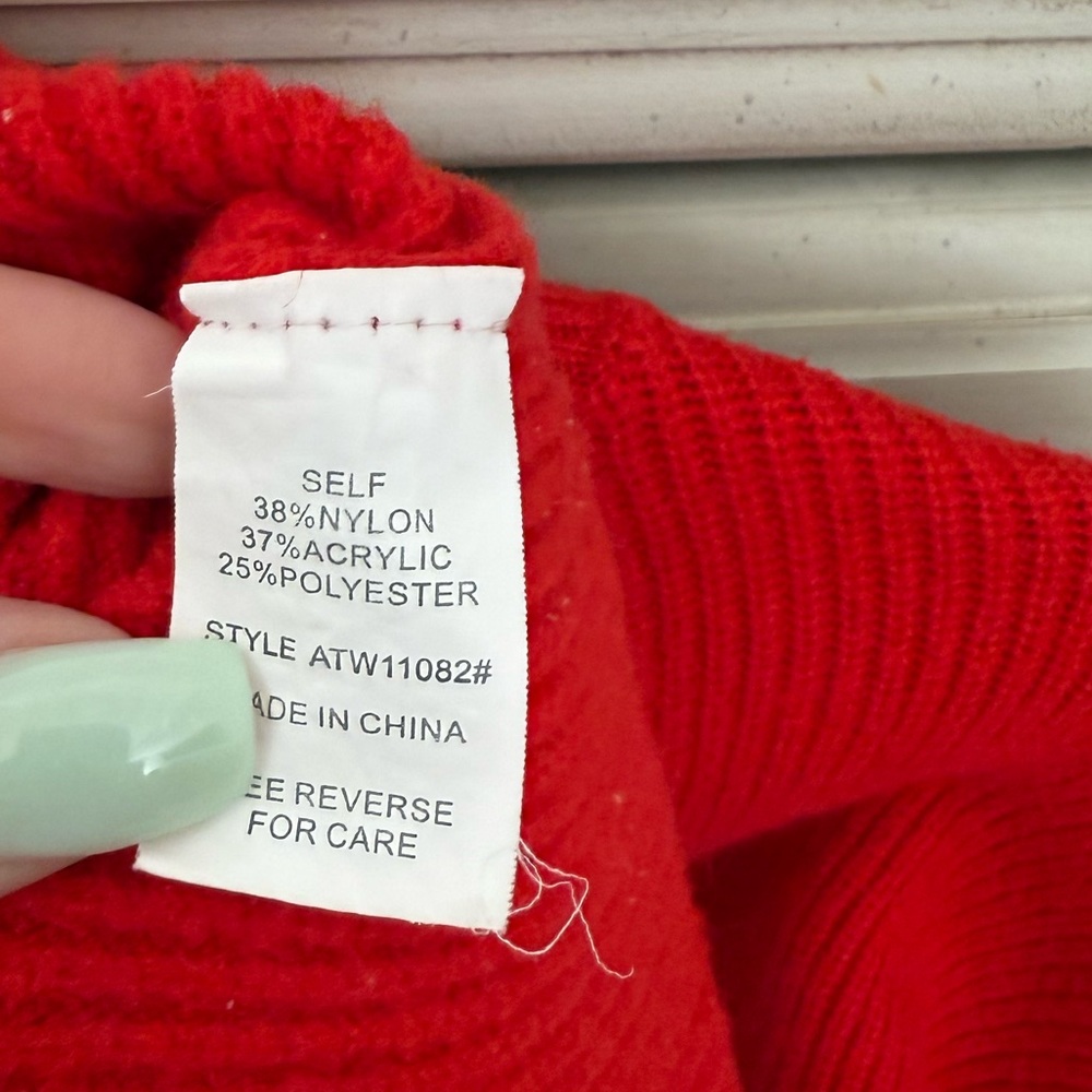 Vici Red Turtleneck Sweater - Picture 5 of 6
